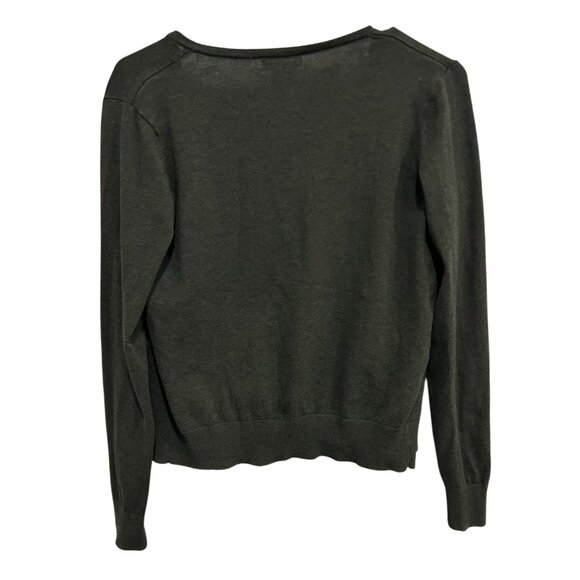 H&M Basics Olive Green Button-Up Cardigan Sweater Sz Small Lightweight Casual - Picture 2 of 9